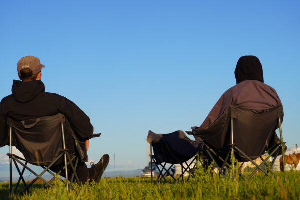 Participants of residency program staying outside of nomadic family